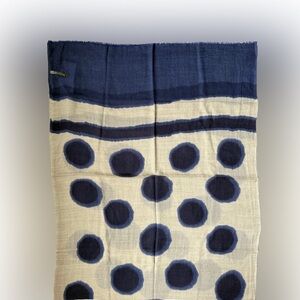 Polka Dot Navy & Cream Lightweight Women's Scarf